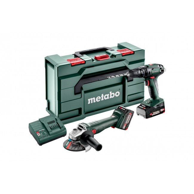 Pack perceuse à percussion SB 18 + meuleuse d'angle sans fil W 18 L 9-125 – Combo Set 2.4.4 18V METABO