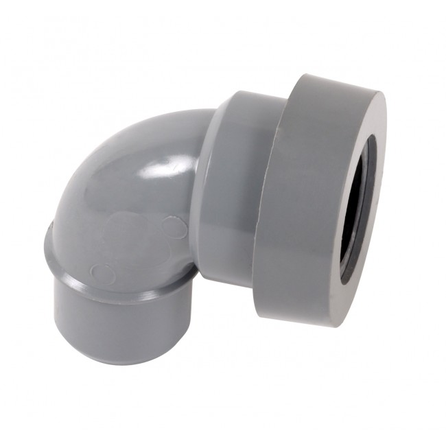 Coude pvc 90° mâle-femelle à joint pour sortie appareil sanitaire NICOLL