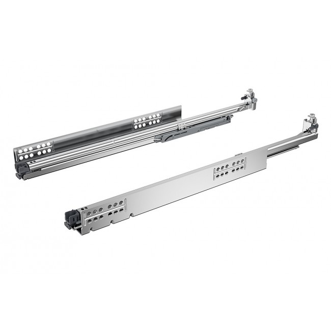 Coulisses à billes Quadro V6 5D Push to Open à sortie totale – charge 30 kg HETTICH