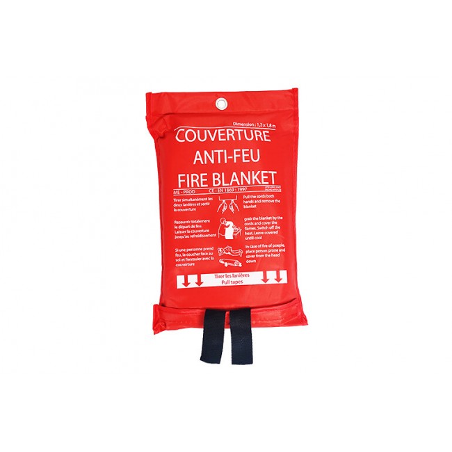 Couverture anti feu 180 x 120 cm dans un étui souple rouge FARMOR