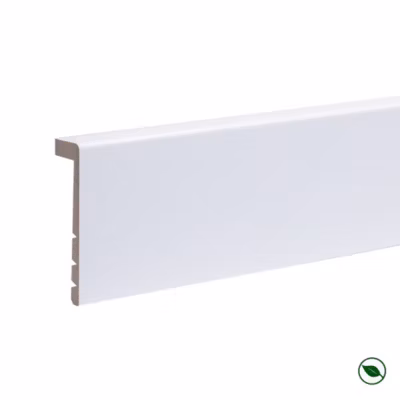 Lot de 6 surplinthes MDF revêtues blanc 2400 x 130 x 16 mm