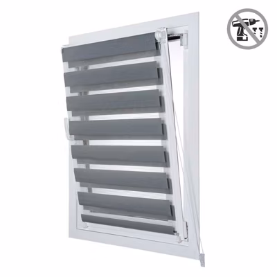 Store Enrouleur Jour Nuit sans perçage EasyFix Argent 45 x 180 cm