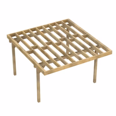 Structure Terrasse Bois Pilotis Autoportée en Kit – 4×4,20m – Solives + Poteaux – Sapin Traité Autoclave