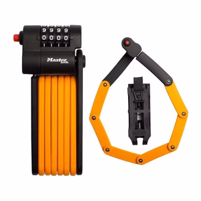 Antivol Vélo a Code – MASTER LOCK – 8336EURDPRO – Acier Trempé, Combinaison Programmable, Support Inclus