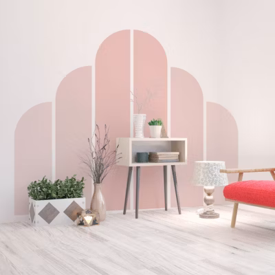 Papier peint intissé pré-encollé fresques géantes – ARCHES ROSE POUDRE – 90x60cm
