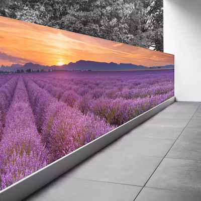 Brise vue Trompe l&rsquo;oeil – 110×440 cm – Champs de lavande 3617689694467