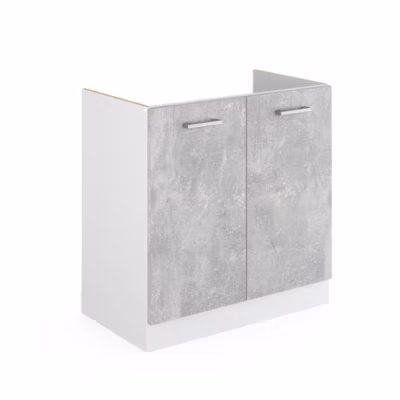 Vicco Meuble bas pour lévier Béton 80cm avec portes, sans PT