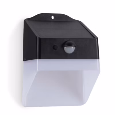 Applique murale Led d&rsquo;extérieur solaire Noire 2WDétecteur de mouvement Angle120 degrés IP65 ASLO