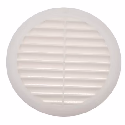 Lot de 1 Grille ronde pour pvc et gaine avec moustiquaire diam125 Blanc