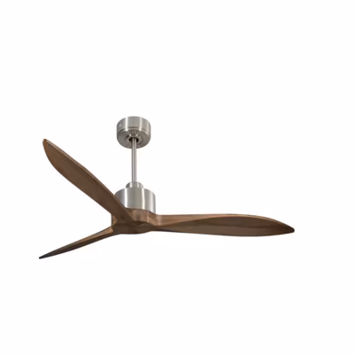 Modulo Latino Slim – Super destratificateur et ventilateur DC 132 cm chrome pales bois sombre  idéal 26 à 40 m²