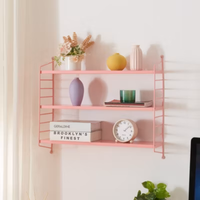 Étagère murale Strängnäs à 3 niveaux modulables 50 x 60 x 15 cm rose en.casa
