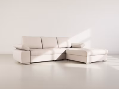 Bianca – Canapé d&rsquo;angle droit 4 places convertible avec coffre en tissu texturé – Best Mobilier