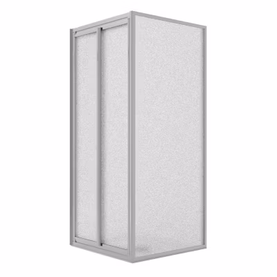 Cabine de douche Angulaire 80x100CM H185 Verre Opaque Fixe+Saloon 2 Portes Pivotantes 100 mod. Clint