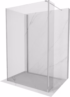Mexen Kioto paroi de douche Walk-in 100 x 80 x 40 cm, transparent, chrome – 800-100-080-221-01-00-040