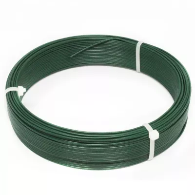 Fil d&rsquo;attache en acier galvanisé plastifié pour grillage ou autre – 50 m x Diam 1.5mm – Vert – Linxor