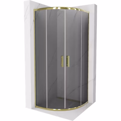 Mexen Rio cabine de douche semi-circulaire 90 x 90 cm, graphite, or – 863-090-090-50-40