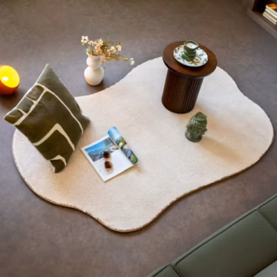 Tapis contemporain de forme organique – Select – Ecru – 160 x 240 cm