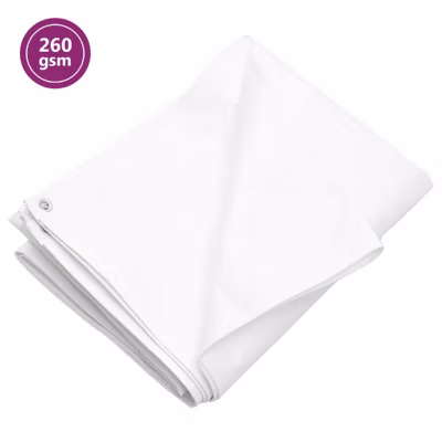 Bâche 260 g m² 3×3 m Blanc PEHD