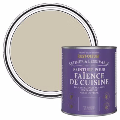 Peinture Beige pour Faïence de Cuisine, Satin – RUST-OLEUM – Pénombre 750ml