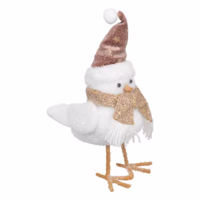 Polyfoam oiseau avec bonnet et écharpe 25cm – feeric lights & christmas