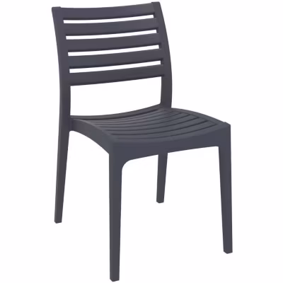 Chaise clp en plastique empilable non pliable H. 82 cm exterieur gris