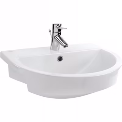 Lavabo mural céramique traditionnelle SANINDUSA UrbY 54×46 blanc (robinet et vidage non inclus)