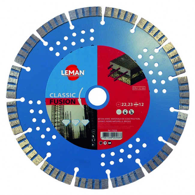 Disque diamant segments béton armé – 230 x 22,23 mm LEMAN