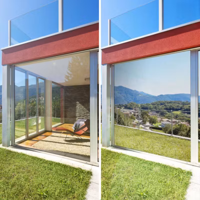DIMEXACT – Film miroir total des 2 côtés vis-à-vis proche et lointain – argent – 75 cm x 0.5 m – en Rouleau