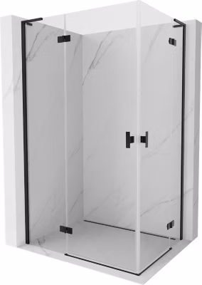 Mexen Mist-H L Duo cabine de douche pivotante gauche 105 x 70 cm, transparent, noir – 8A5L-105L-070P-70-00