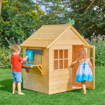 Maisonnette cabane enfant + cuisine extérieure REFUGE en bois