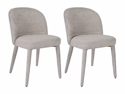 Lot de 2 chaises en tissu texturé – Beige – MUKLEA