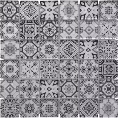 MOSAIQUE ARABESQUE GRIS 1 PLAQUE 30,5 x 30,5 CM CASA LINEA