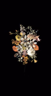 ESTAhome papier peint panoramique nature morte de fleurs multicolore sur noir 150 x 279 cm