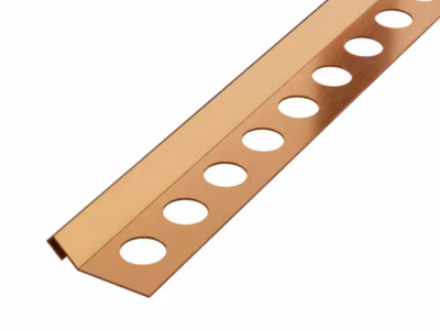 Profil décoratif pour carreaux Rs Ilcom En acier inoxydable rectifié Cuivre satiné – 14 mm x 2700 mm x 0,65 ep.