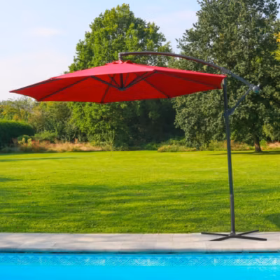 Parasol Déporté Octogonal Rouge
