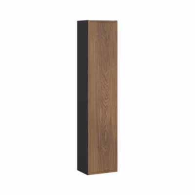 Colonne salle de bain SAVIA 140 cm marron et noir  1 porte et rangements