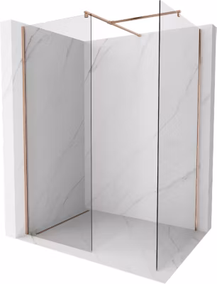 Mexen Kioto paroi de douche Walk-in 180 x 75 cm, transparent, cuivre brossé – 800-180-202-65-00-075