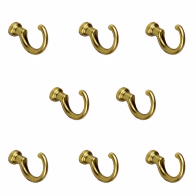 8 Un. Portemanteau patère  laiton vieilli  pour  mur 32X9X44MM