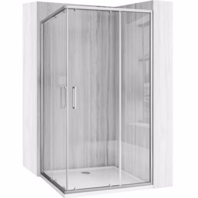 Cabine De Douche Rea City 80X100 Brush Nickel + Receveur De Douche Savoy White