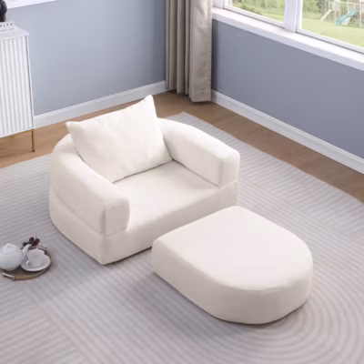 Canapé-lit futon Plus pour petits espaces, avec accoudoirs et oreiller, convertible et portable pour salon et chambre