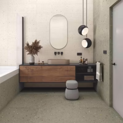 Carrelage Effet Terrazzo CROCCANTE 60×60 Menta – Les Carreaux de Jean