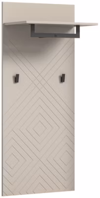 Kai – Panneau de vestiaire (L/H/P : 60x140x35 cm) en mélamine beige sable et emboutissage beige sable mat