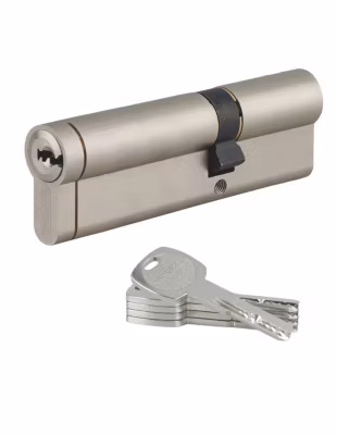 Cylindre double entrée Transit 1 UNIKEY (achetez-en plusieurs, ouvrez avec la même clé), 30x65mm, 5 clés, nickelé – THIRARD