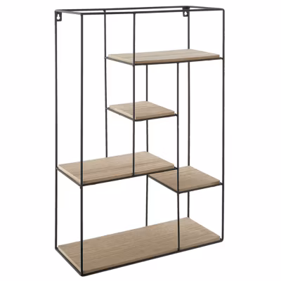 Étagère  enbois d&rsquo;ingénierie noir LAUREL