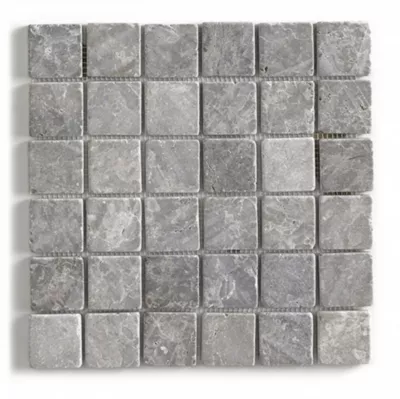 Carrelage de mosaïque/Plaque mosaïque mur et sol en marbre naturel, coloris gris mat – 30 x 30 cm