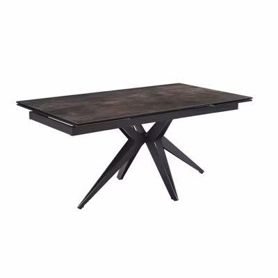 Table extensible 180-260 cm céramique gris vieilli pied étoile – MAINE 06