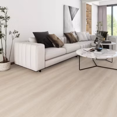 Sol PVC – Lames PVC clipsable avec sous couche intégrée- GARANTIE 20 ans -Ep. 5,5 mm- Bois blanchi – Dimensions L 122 cm x l 23 cm