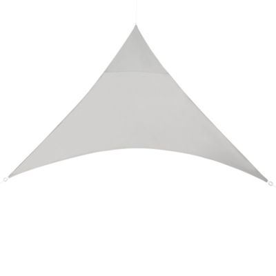 Voile D&rsquo;ombrage Toile Solaire Polyester Polyuréthane Triangulaire Gris Clair 400 X 400 X 400 Cm en.casa
