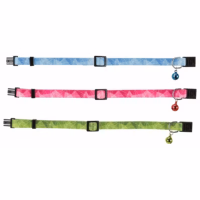Collier pour chat en polyester avec impression graphique coloris aléatoires