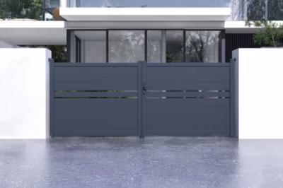Portail battant 3,5m CIMONE H.140 aluminium gris